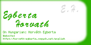 egberta horvath business card